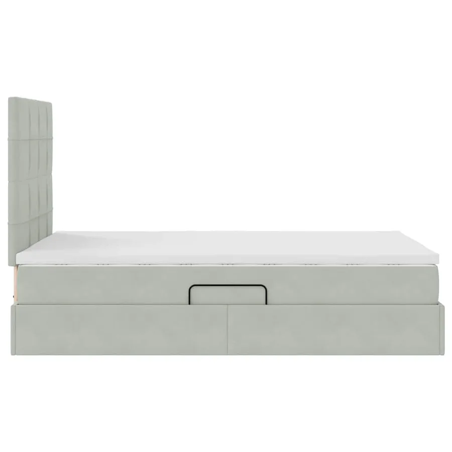 Lit de rangement LED avec matelas Gris clair 120 x 200 cm - 11