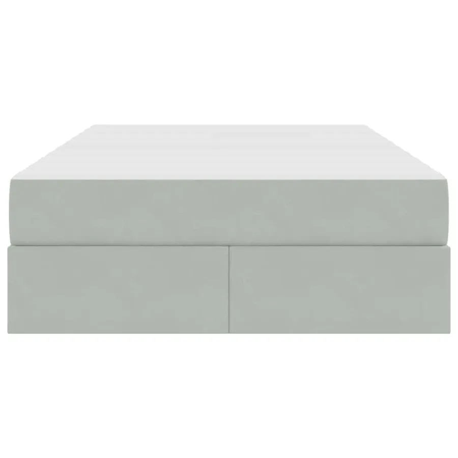 Lit avec rangement et matelas Gris clair 120 x 200 cm Velours - 7