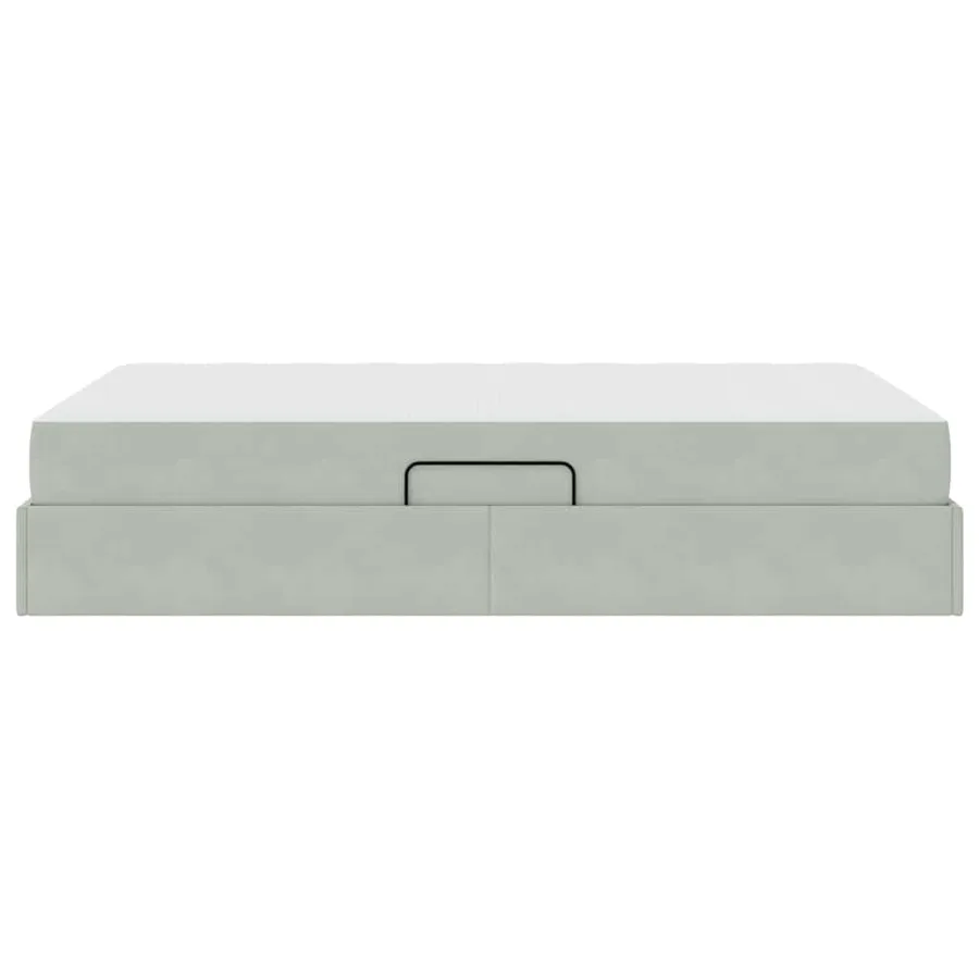 Lit avec rangement et matelas Gris clair 120 x 200 cm Velours - 9