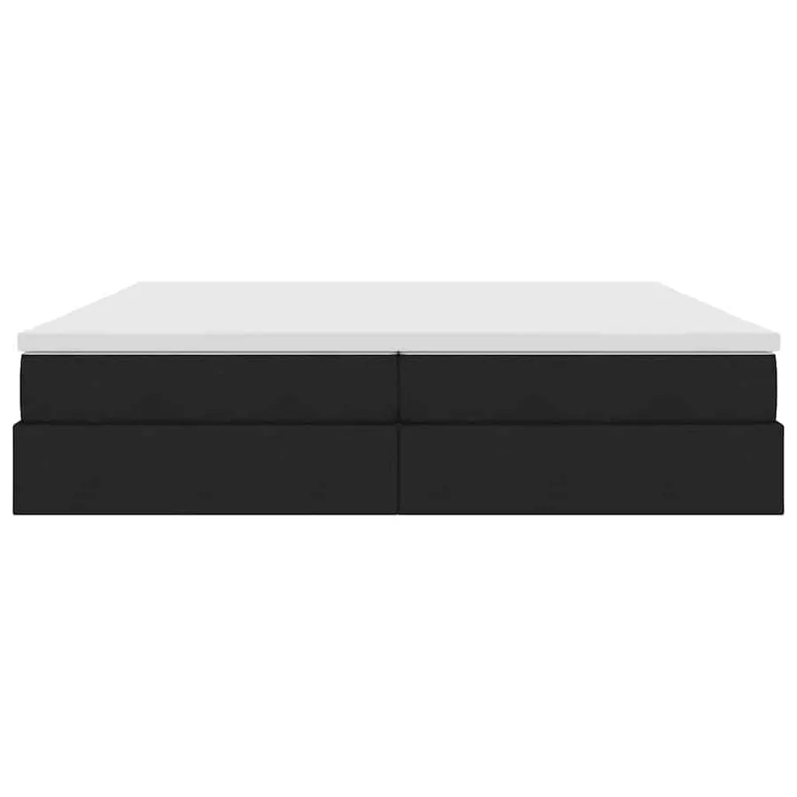 Lit avec rangement et matelas Noir 200 x 200 cm Polyester - 6