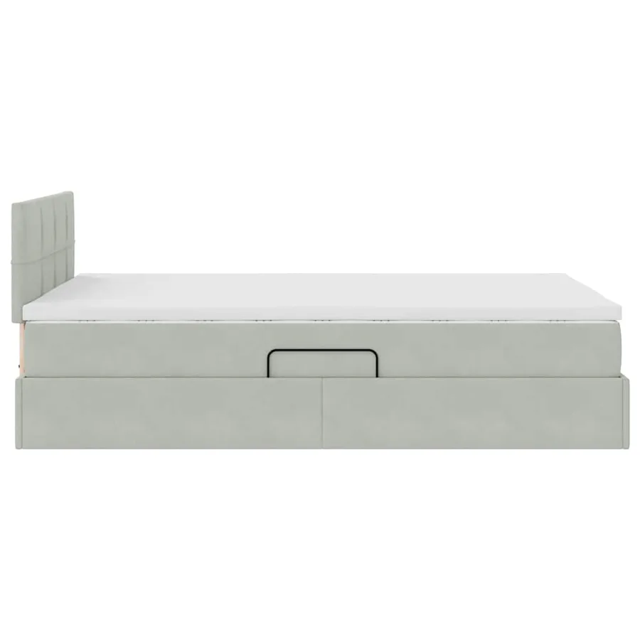 Lit de rangement LED avec matelas Gris clair 120 x 200 cm - 11