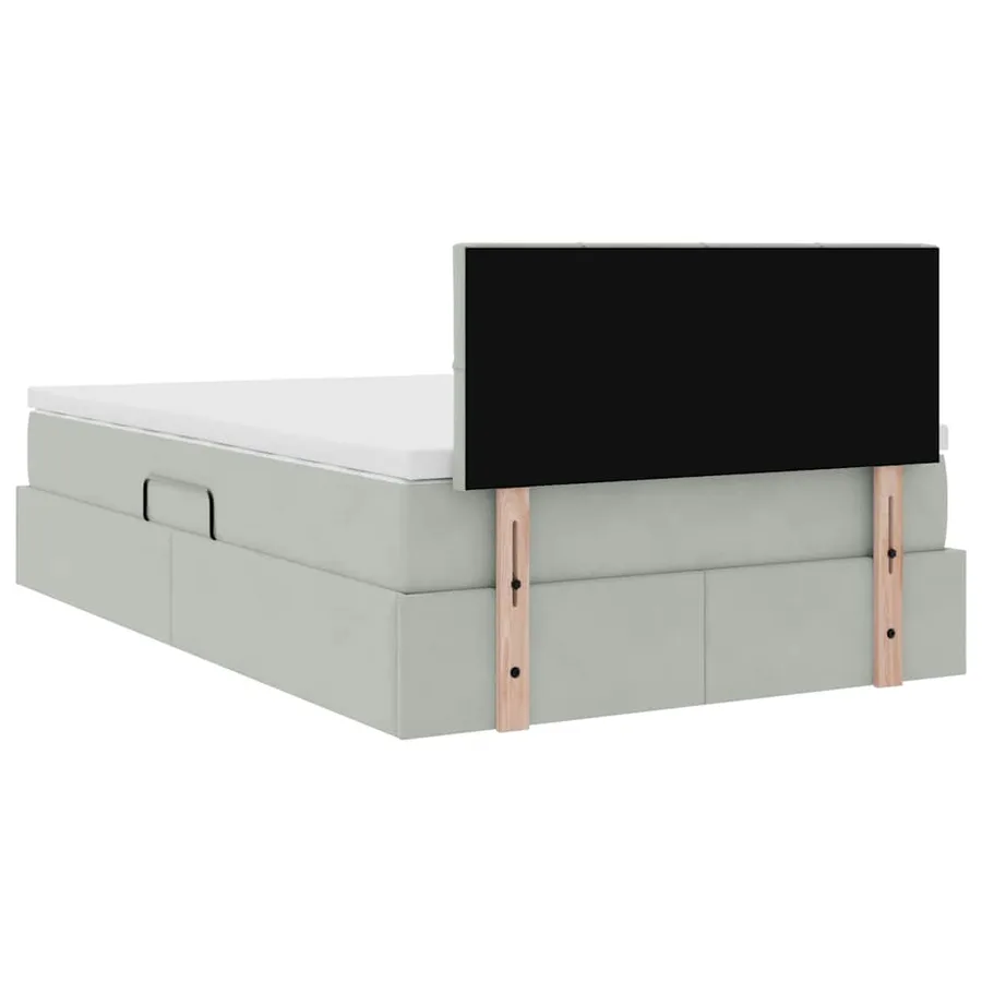 Lit de rangement LED avec matelas Gris clair 120 x 200 cm - 12