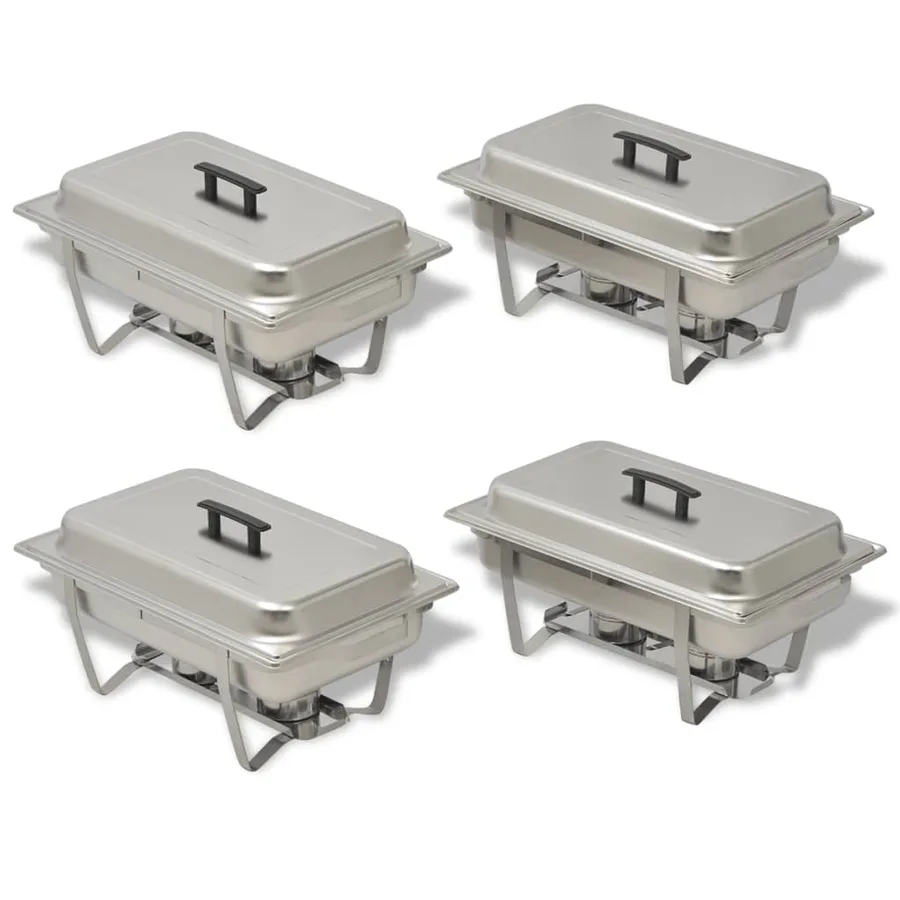 Ensemble de chauffe-plats 4 pcs Acier inoxydable - 2
