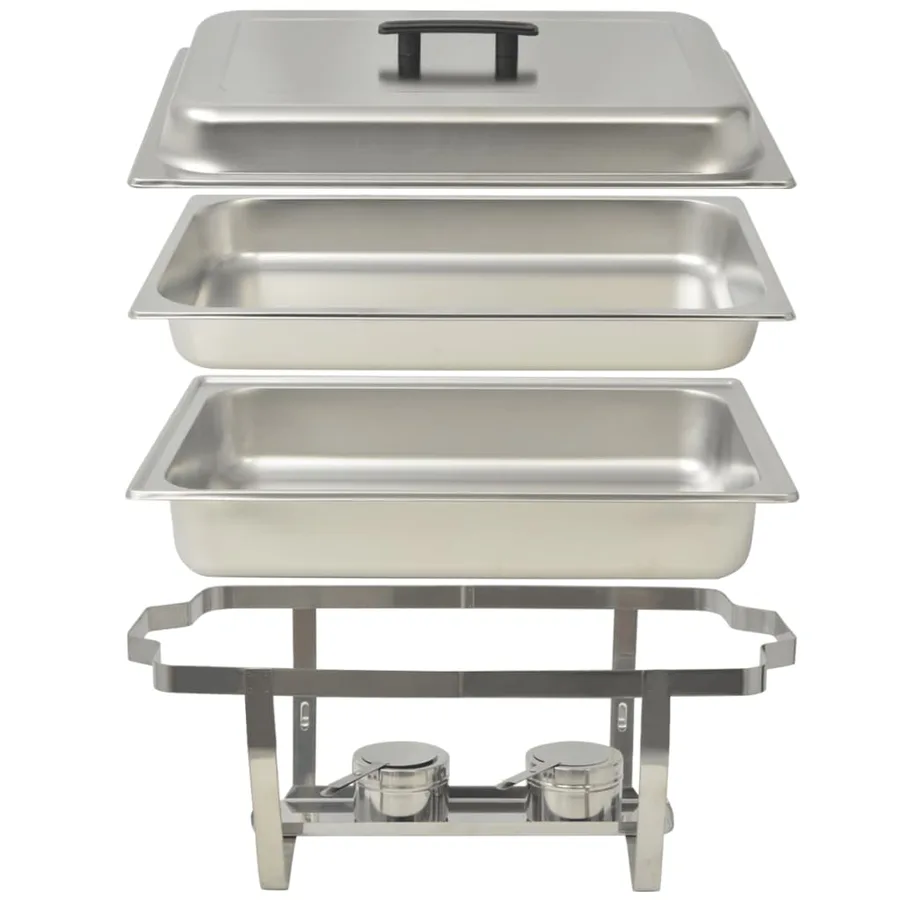 Ensemble de chauffe-plats 4 pcs Acier inoxydable - 5