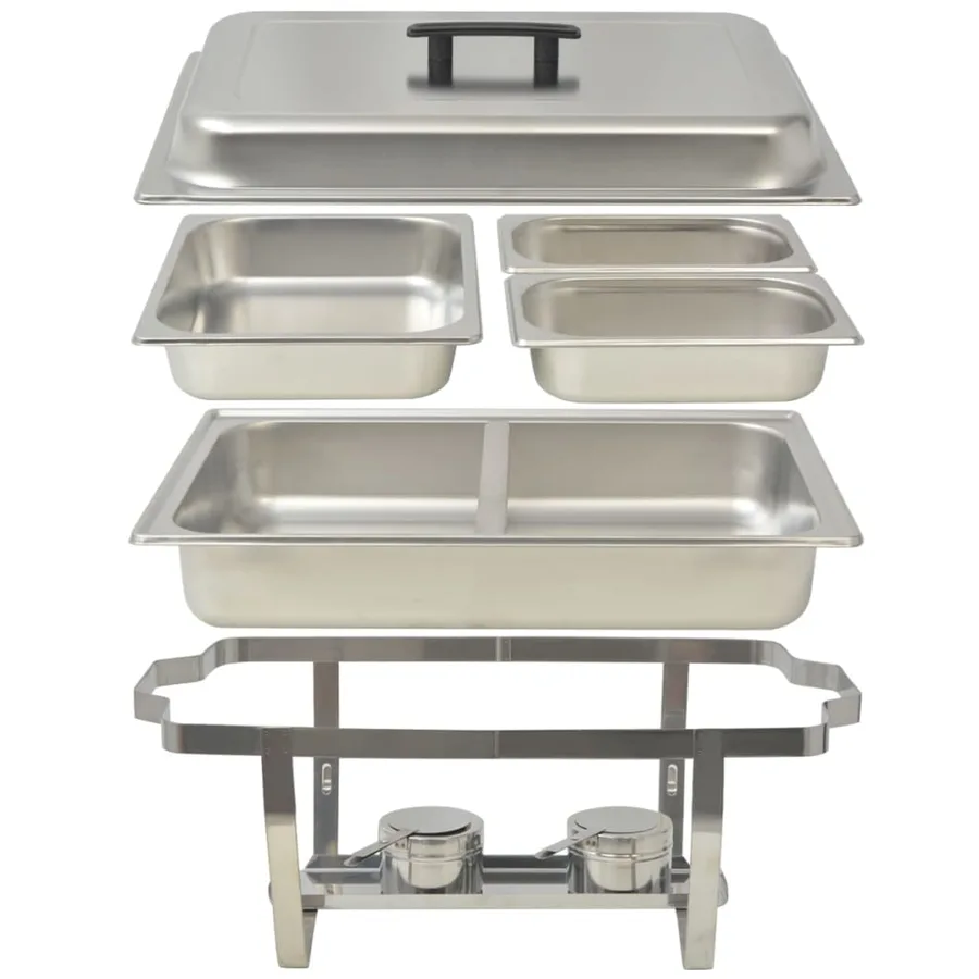 Ensemble de chauffe-plats 4 pcs Acier inoxydable - 7