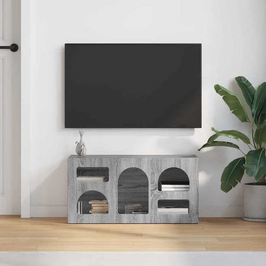 Meuble TV ELST 80 x 35 x 40 cm Gris Sonoma Bois d'ingénierie - 4
