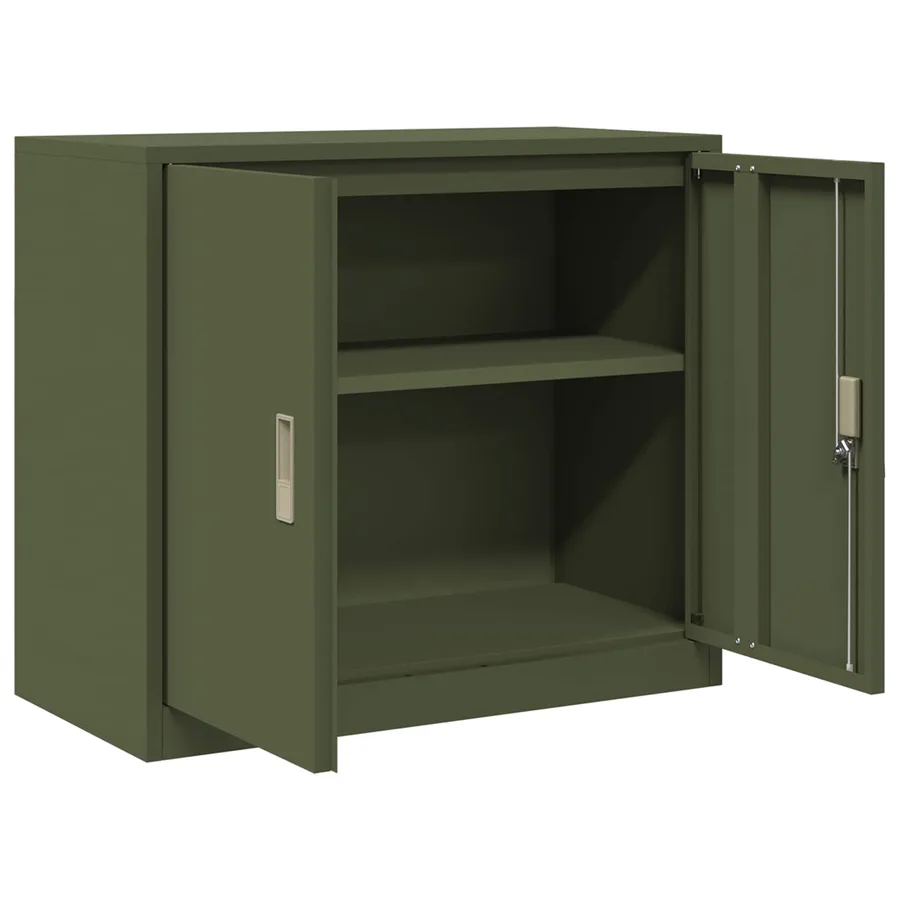 Armoire de rangement Vert olive 80 x 40 x 70 cm Acier - 5