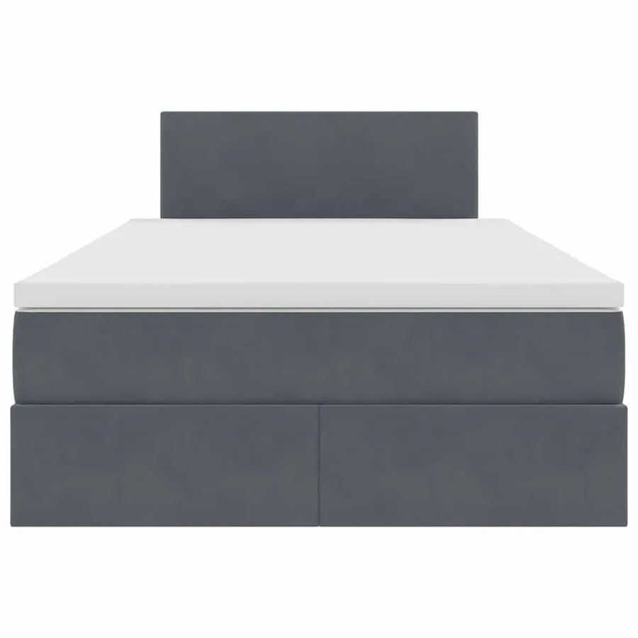 Lit de Rangement avec matelas Gris foncé 120 x 200 cm Velours - 7