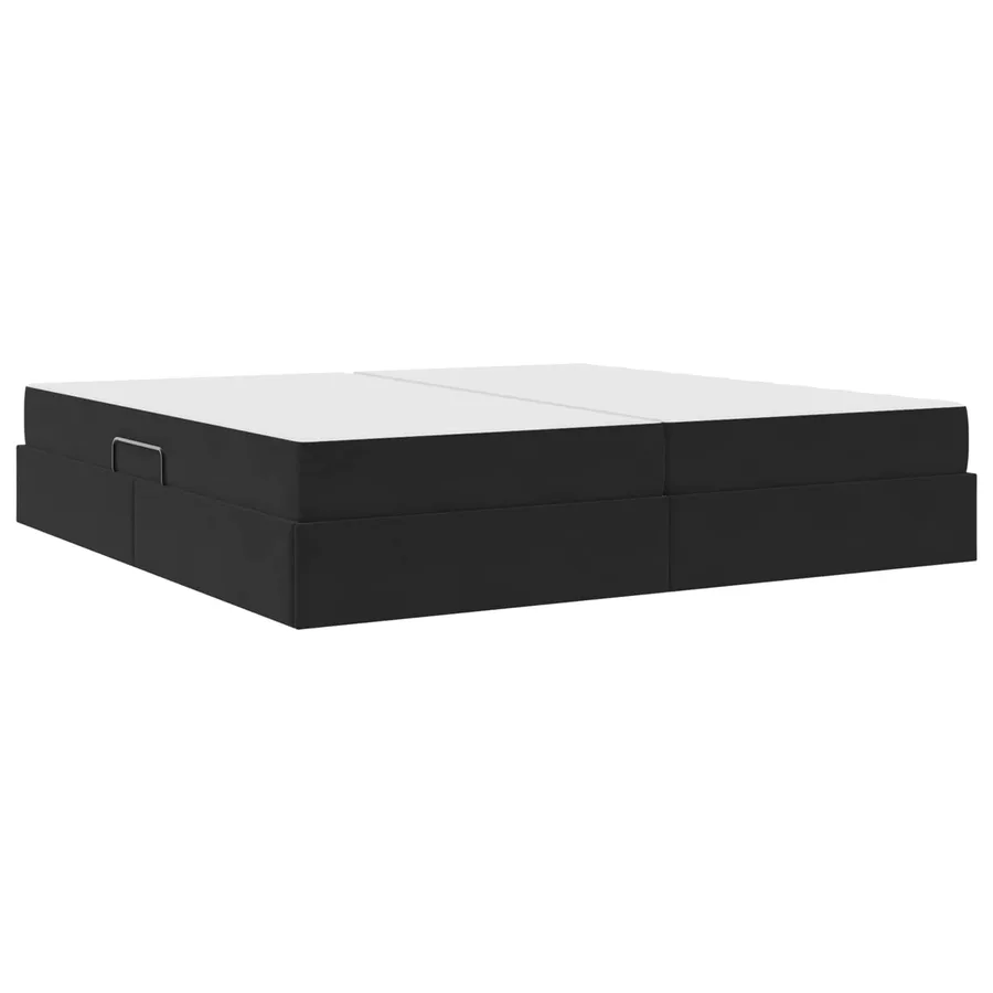 Lit avec rangement et matelas Noir 200 x 200 cm Velours - 5