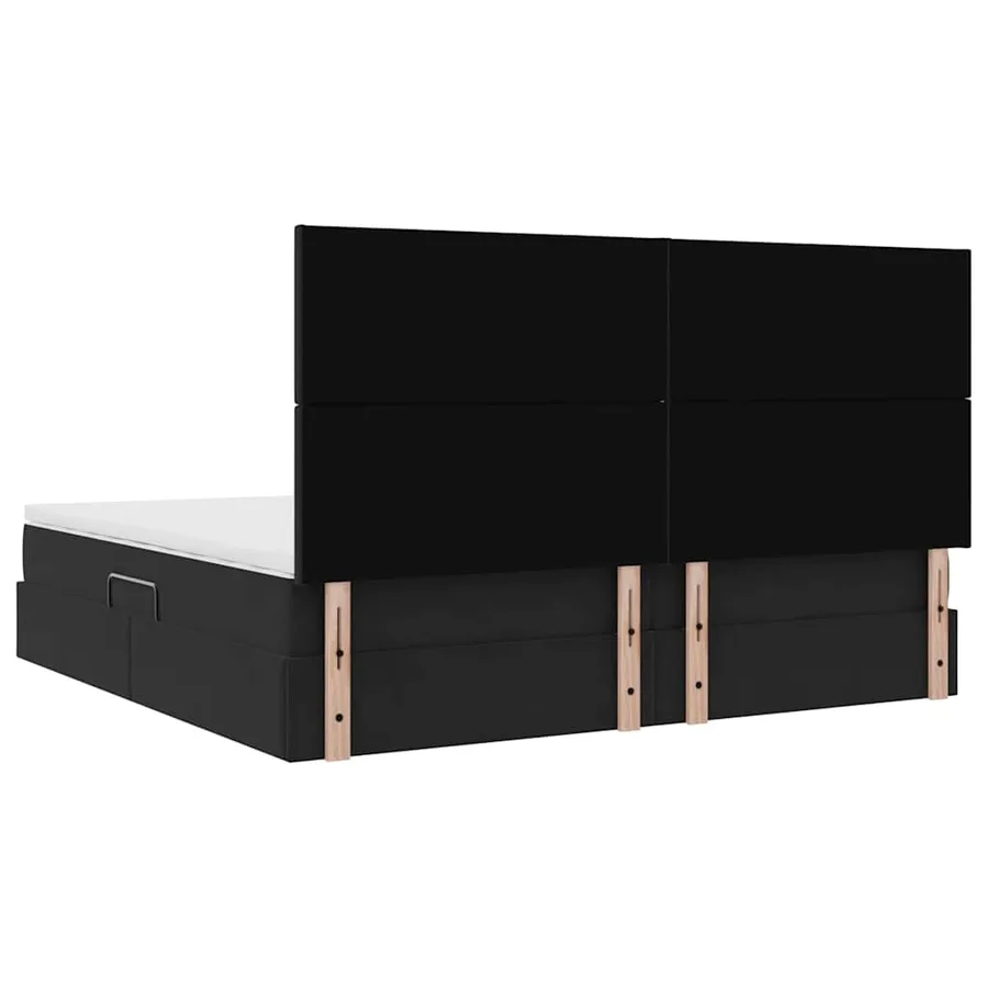 Lit de rangement LED avec matelas Noir 200 x 200 cm Velours - 12