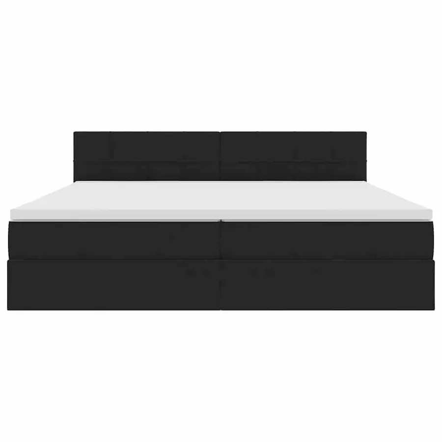 Lit de Rangement avec matelas Noir 200 x 200 cm Velours - 6