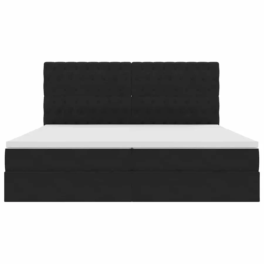 Lit avec rangement et matelas Noir 200 x 200 cm Velours - 7