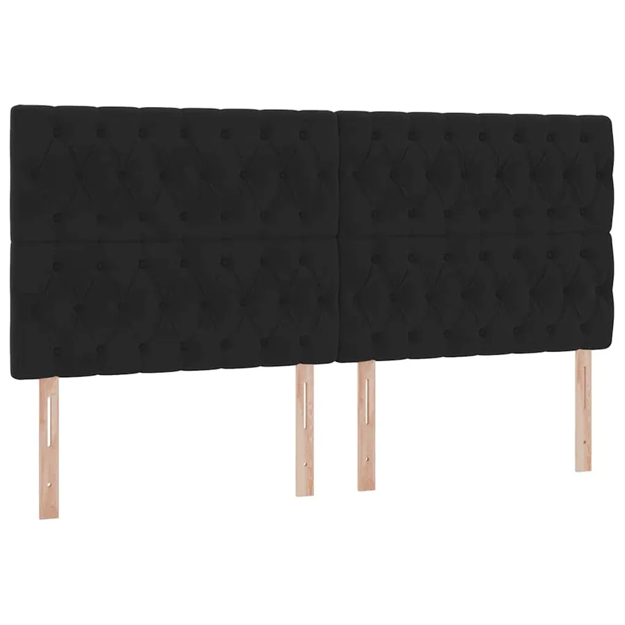 Lit avec rangement et matelas Noir 200 x 200 cm Velours - 9