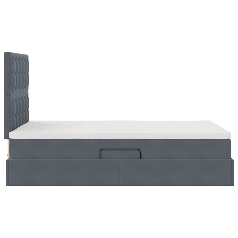 Lit de rangement LED avec matelas Gris foncé 120 x 200 cm - 11