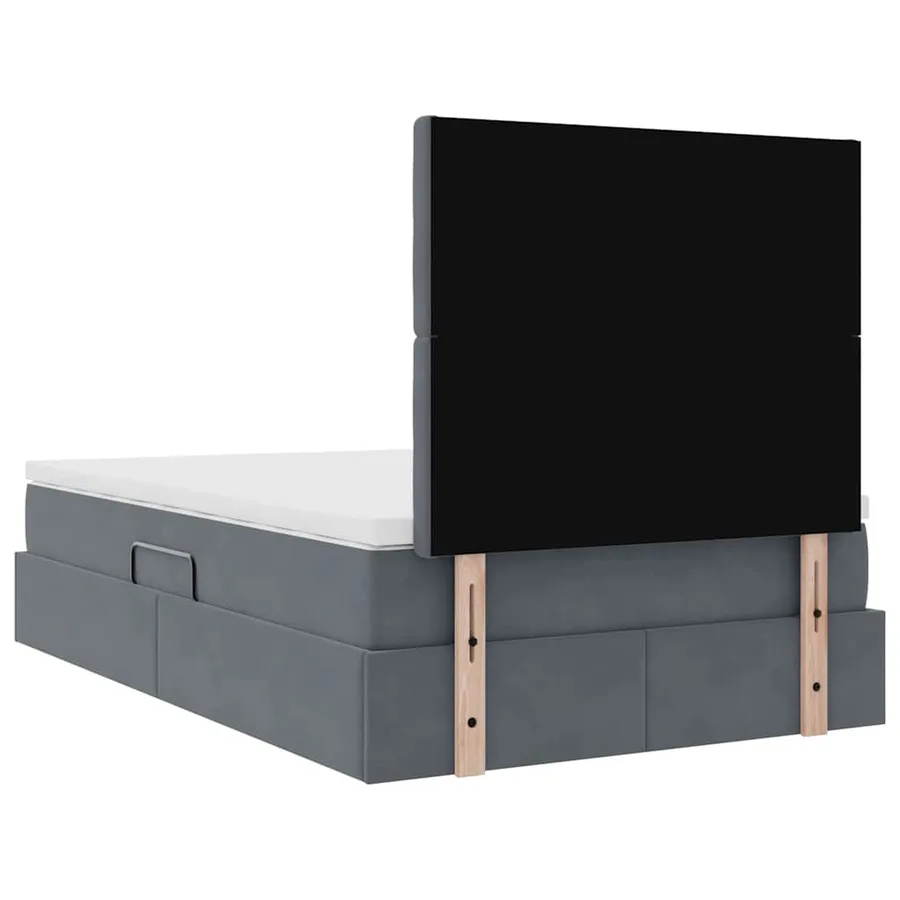 Lit de rangement LED avec matelas Gris foncé 120 x 200 cm - 12