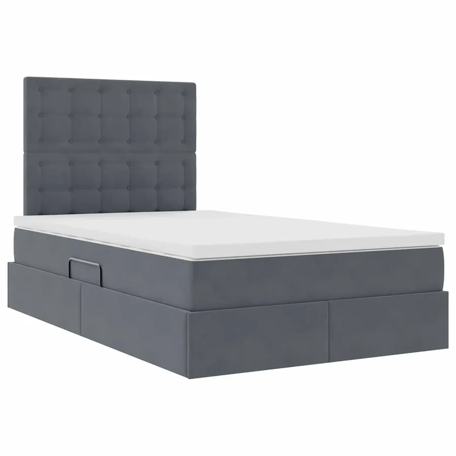 Lit de rangement LED avec matelas Gris foncé 120 x 200 cm - 6