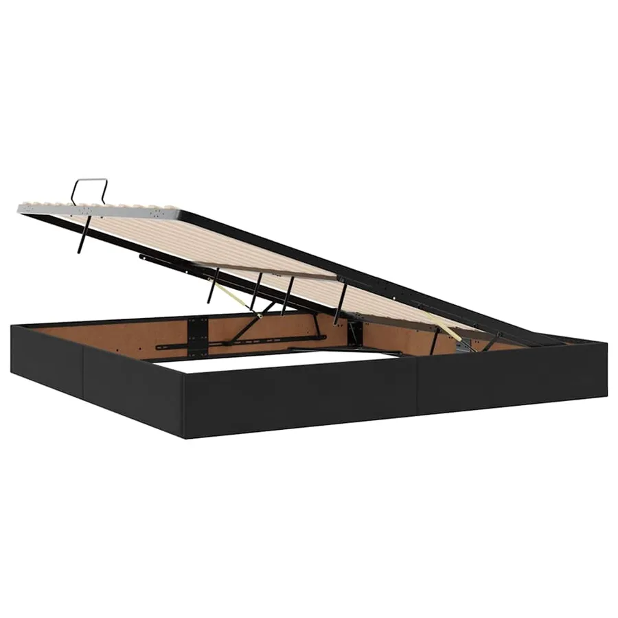 Lit de rangement LED avec matelas Noir 200 x 200 cm Velours - 7
