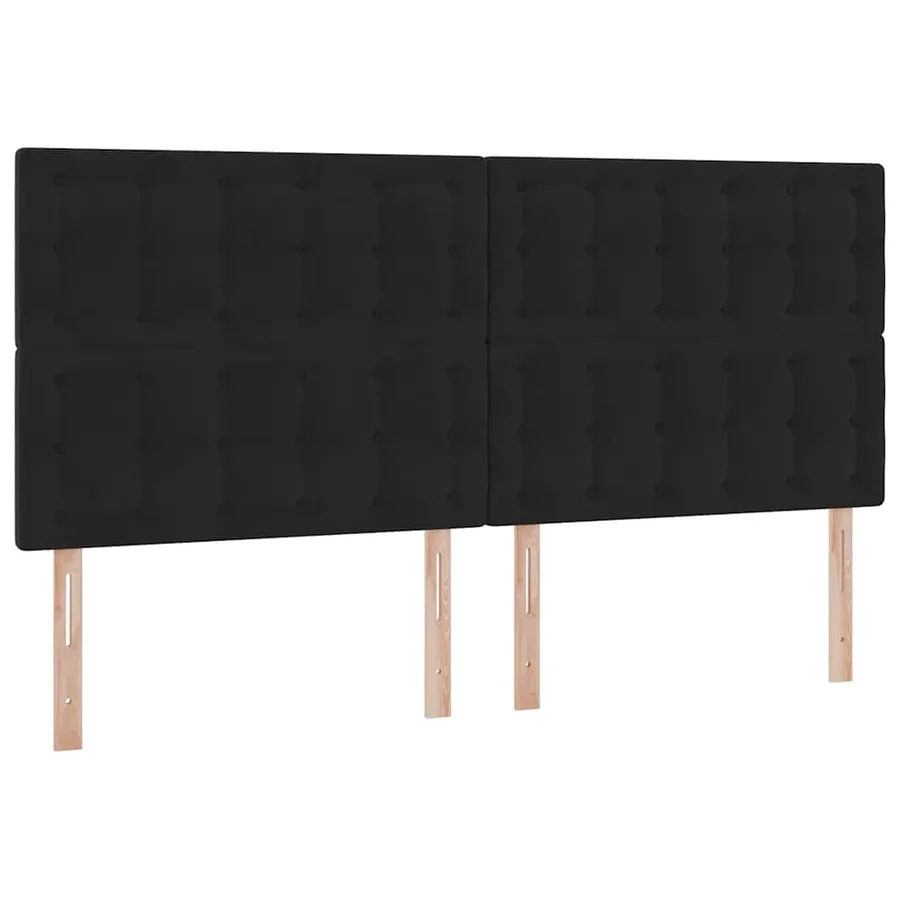 Lit de rangement LED avec matelas Noir 200 x 200 cm Velours - 8