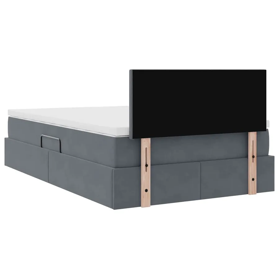 Lit de rangement LED avec matelas Gris foncé 120 x 200 cm - 12