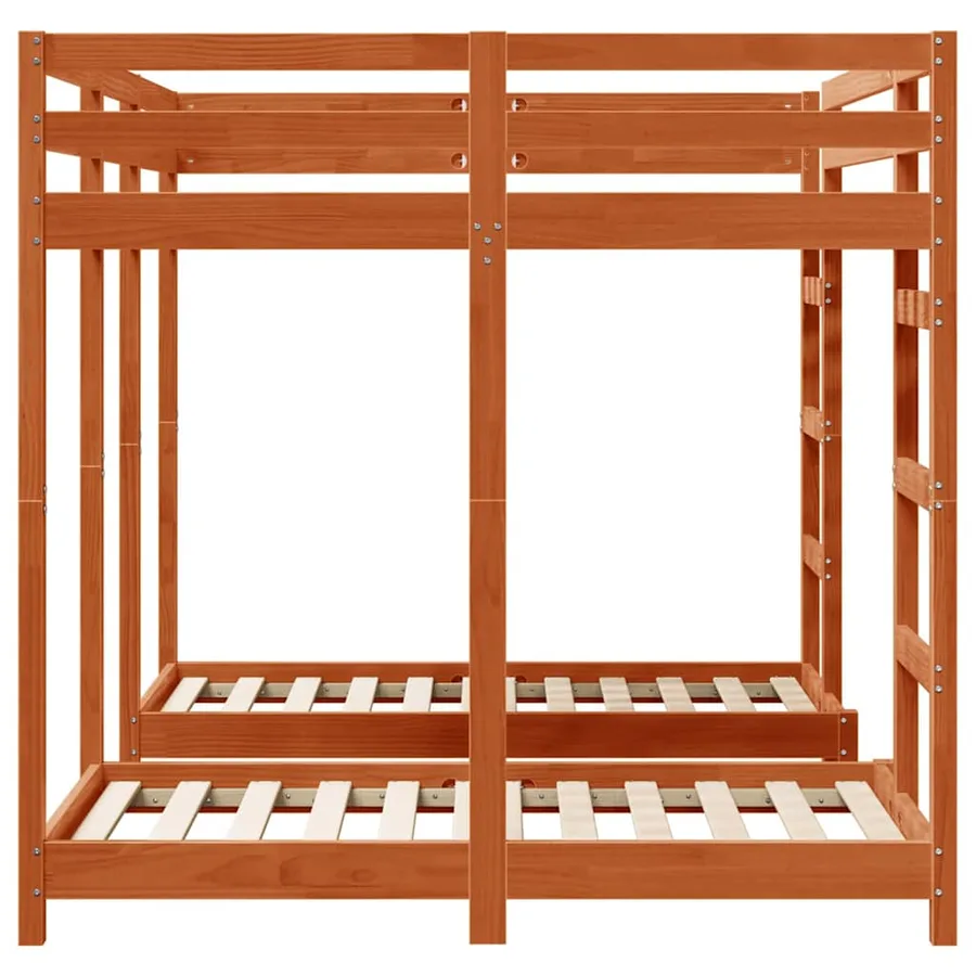 Cadre de lit superposé triple Marron cire 140 x 200 cm - 5