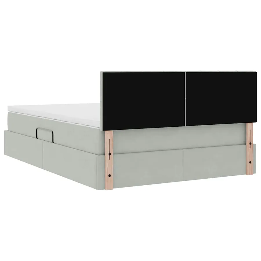 Lit de rangement LED avec matelas Gris clair 140 x 190 cm - 12