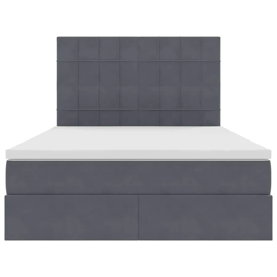 Lit avec rangement et matelas Gris foncé 140 x 190 cm Velours - 7
