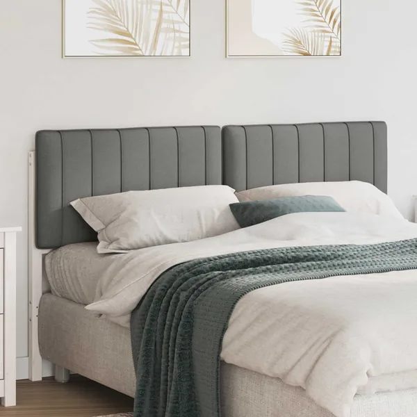 Tête de lit capitonnée Blanc et gris clair 150 cm Pin massif