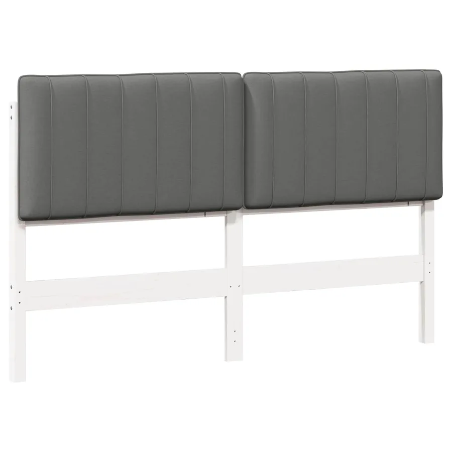 Tête de lit capitonnée Blanc et gris clair 150 cm Pin massif - 2
