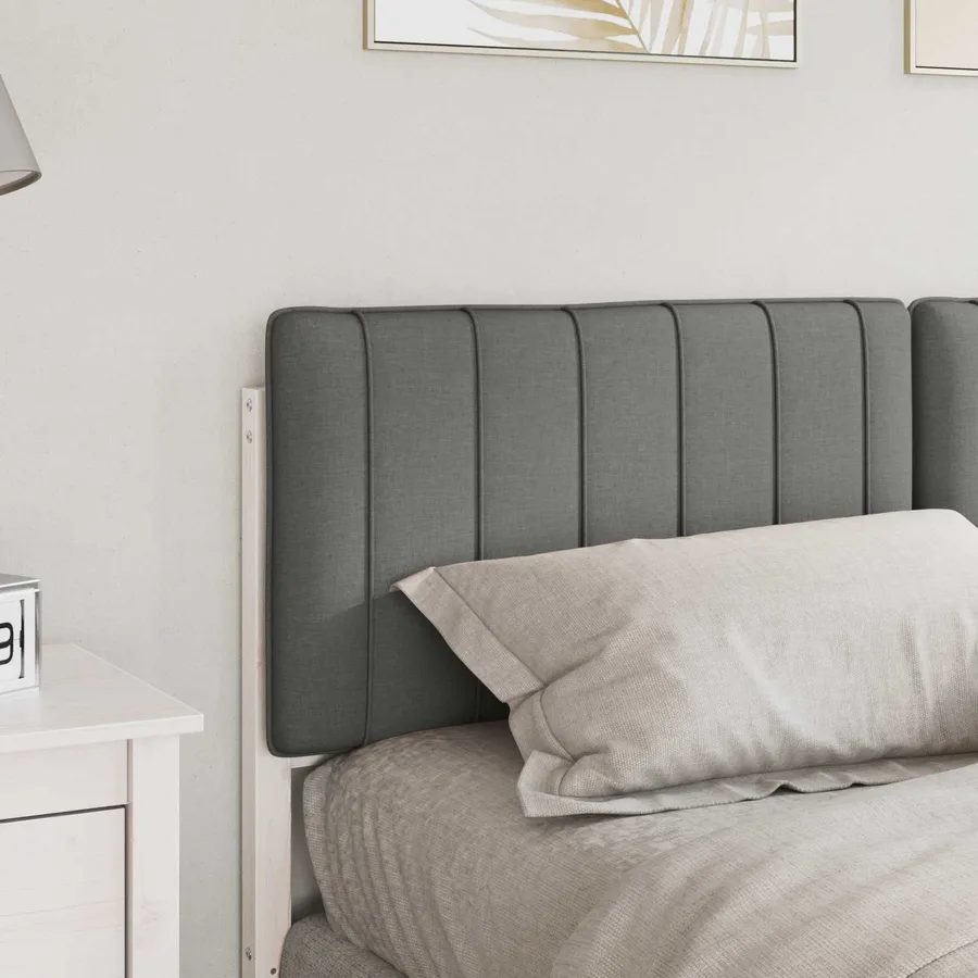Tête de lit capitonnée Blanc et gris clair 150 cm Pin massif - 3