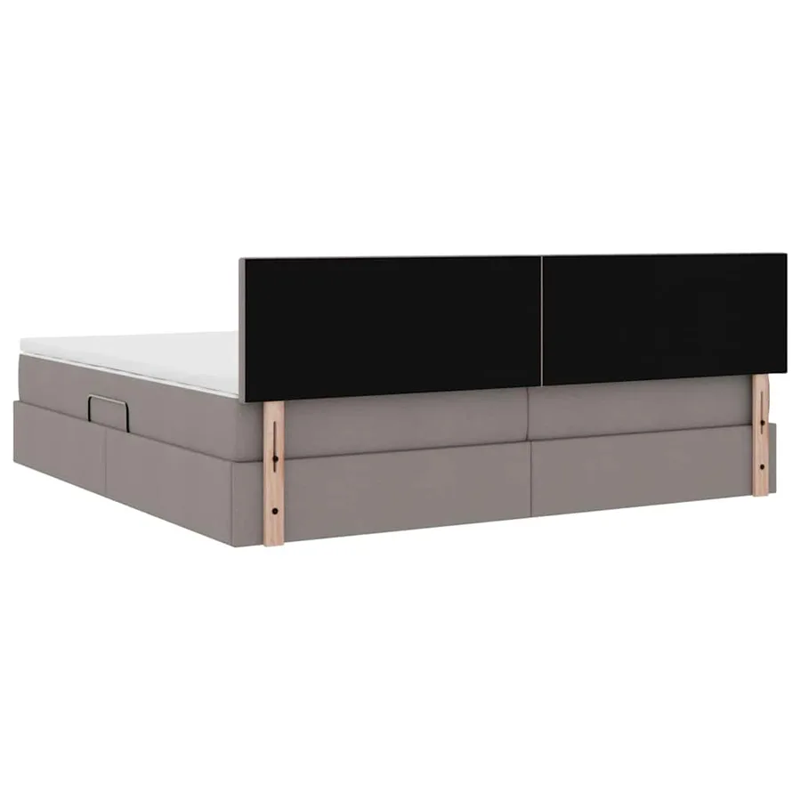 Lit avec rangement et matelas avec matelas Taupe 200 x 200 cm - 10