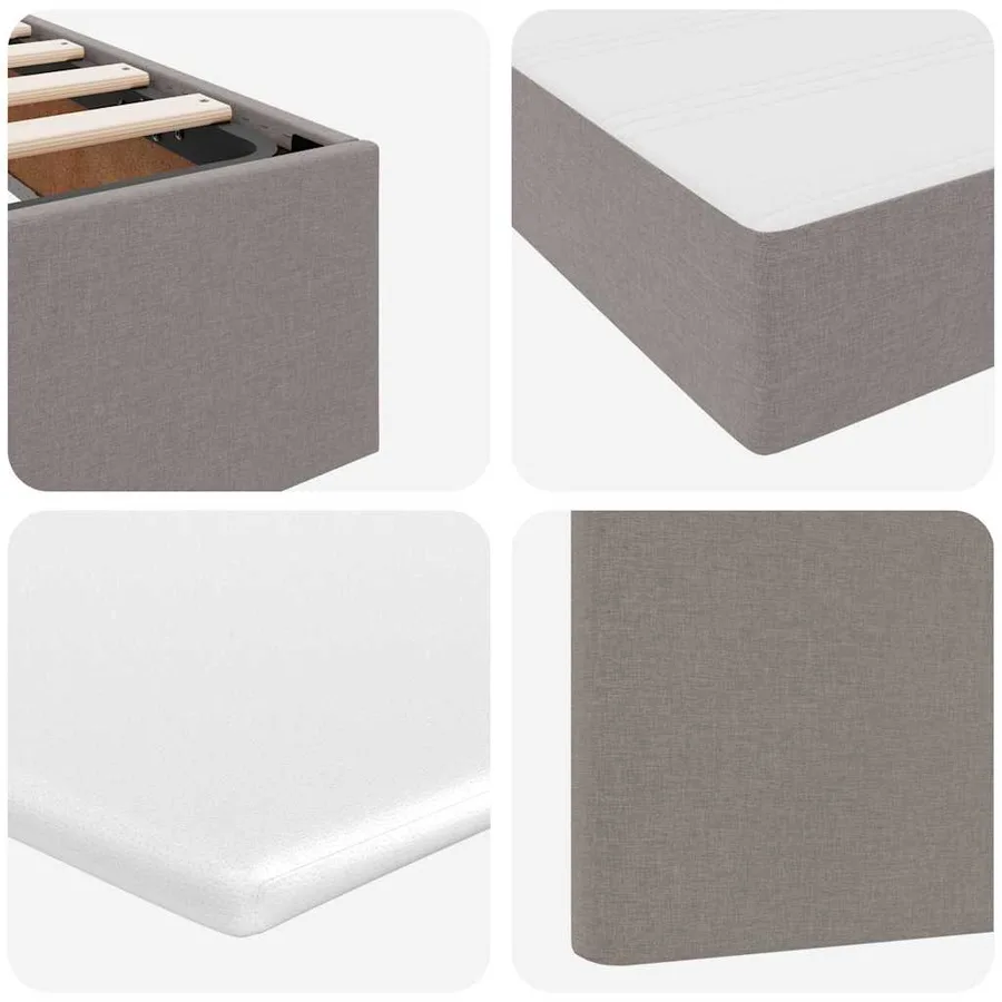 Lit avec rangement et matelas avec matelas Taupe 200 x 200 cm - 11