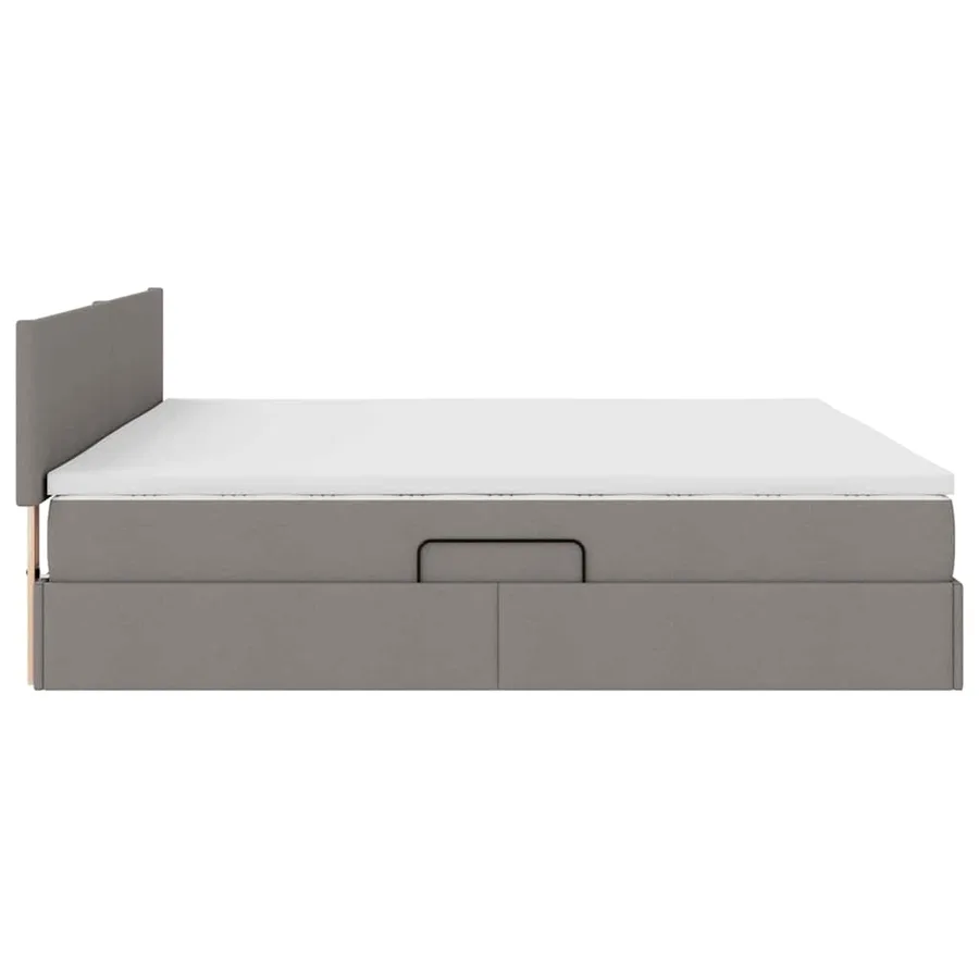 Lit avec rangement et matelas avec matelas Taupe 200 x 200 cm - 9