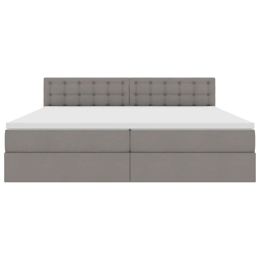 Lit avec rangement et matelas avec matelas Taupe 200 x 200 cm - 6