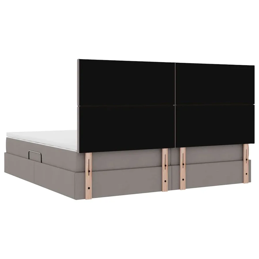 Lit de rangement LED avec matelas Taupe 200 x 200 cm Tissu - 12