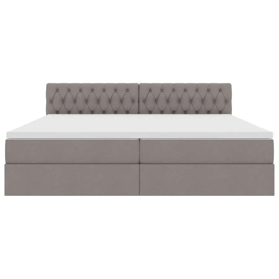 Lit avec rangement et matelas avec matelas Taupe 200 x 200 cm - 6