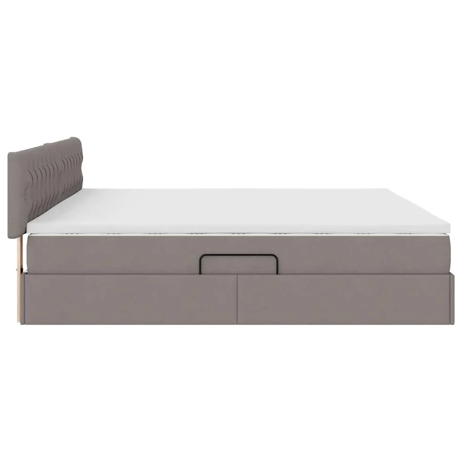 Lit avec rangement et matelas avec matelas Taupe 200 x 200 cm - 9
