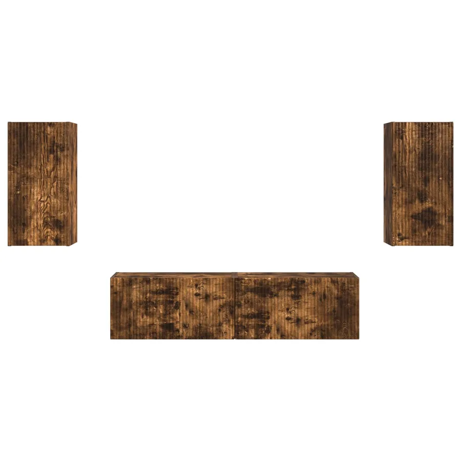 Ensemble meuble TV 4 pcs Chêne fumé Bois d'ingénierie - 7