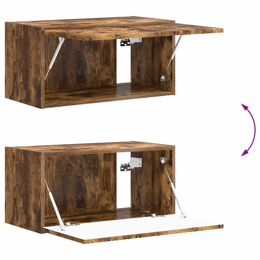 Ensemble meuble TV 4 pcs Chêne fumé Bois d'ingénierie - 8