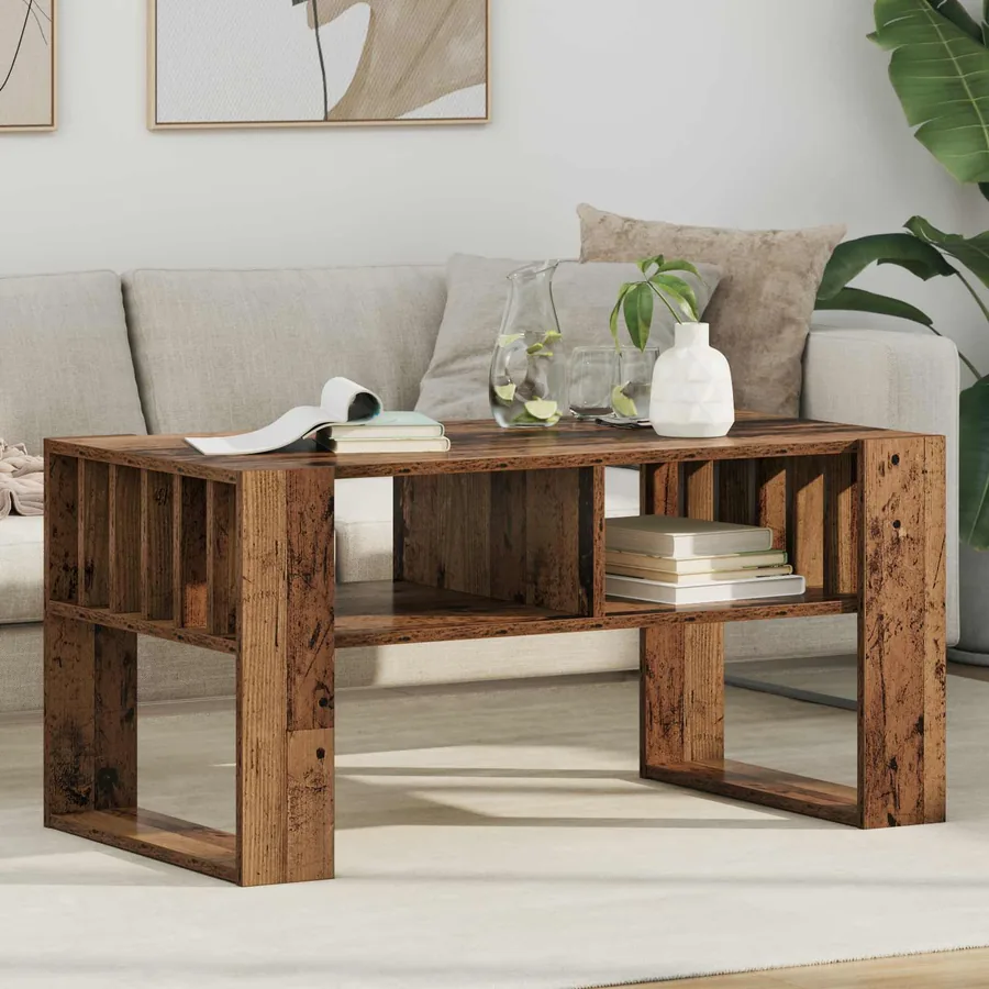 Table basse Bois ancien 92 x 49,5 x 45 cm Bois d'ingénierie