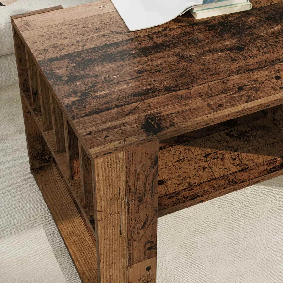 Table basse Bois ancien 92 x 49,5 x 45 cm Bois d'ingénierie - 4