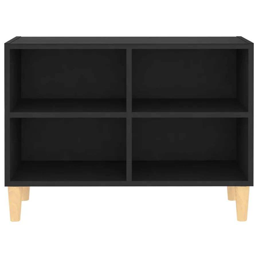 TV stand with solid wood legs Black 69.5x30x50 cm - 3
