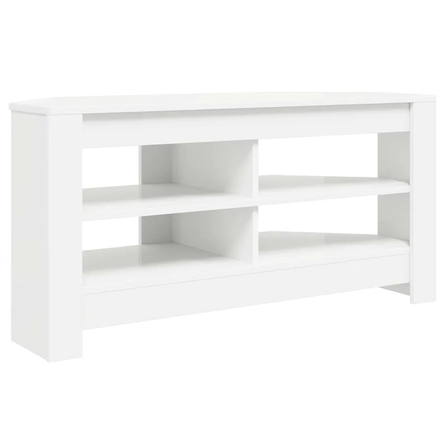MeubleTVd'Angle Blanc 102 x 40,5 x 45 cm Bois d'ingénierie - 2