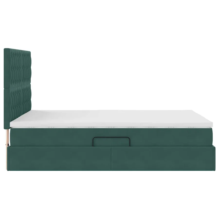 Lit de rangement LED avec matelas Vert foncé 140 x 190 cm - 11