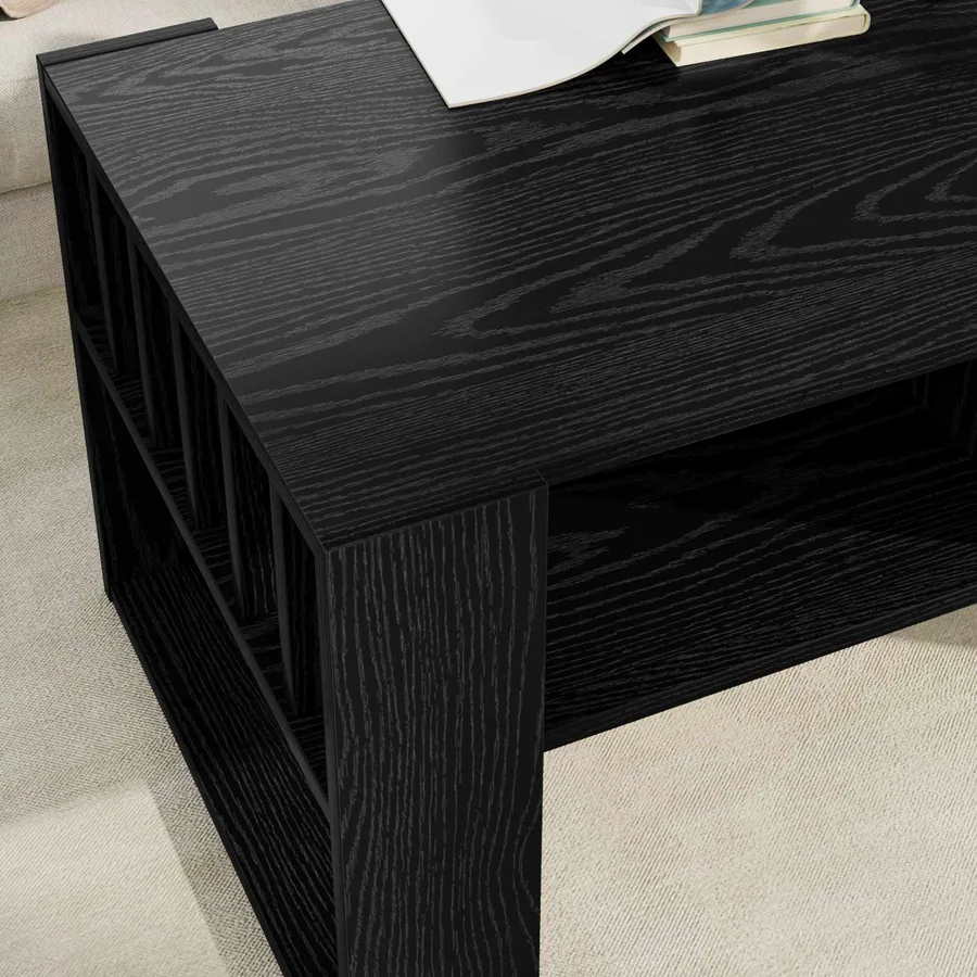 Table basse Chêne noir 92 x 49,5 x 45 cm Bois d'ingénierie - 4