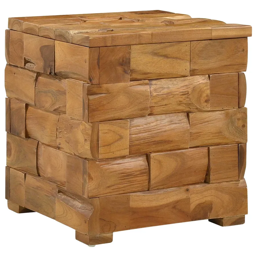 Tabouret de Rangement Marron 40 x 40 x 45 cm - 2