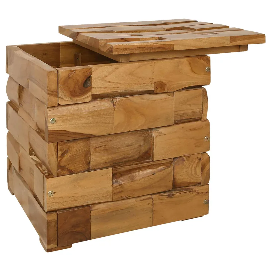 Tabouret de Rangement Marron 40 x 40 x 45 cm - 3