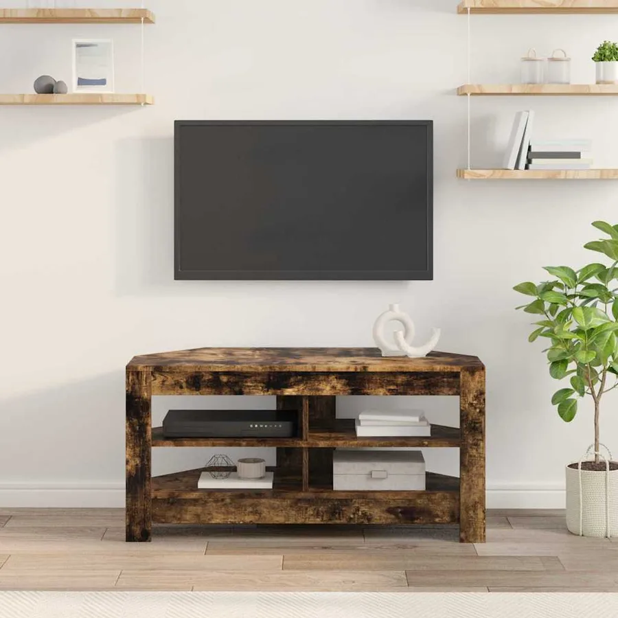 MeubleTVd'Angle Chêne fumé 102 x 40,5 x 45 cm Bois d'ingénierie - 4