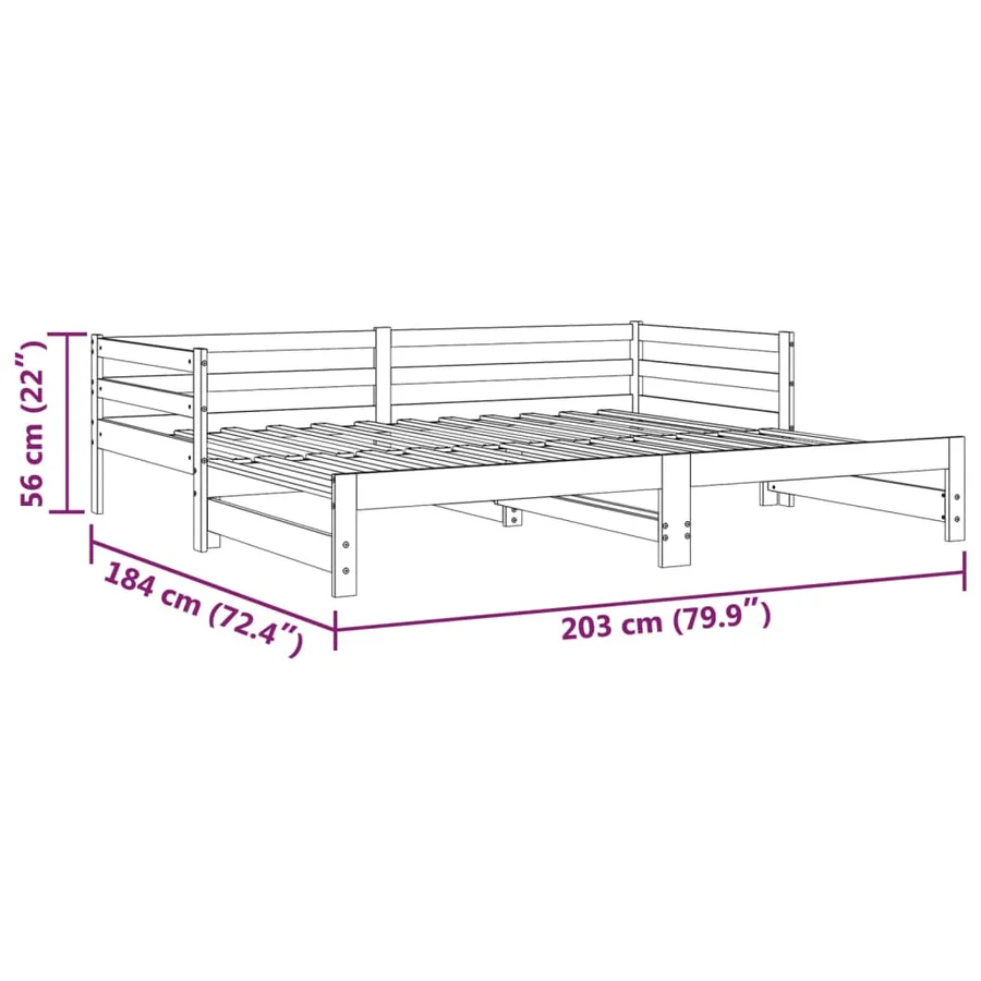 Lit coulissant sans matelas 2x(90x200) cm - 15