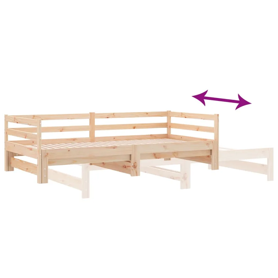 Lit coulissant sans matelas 2x(90x200) cm - 9