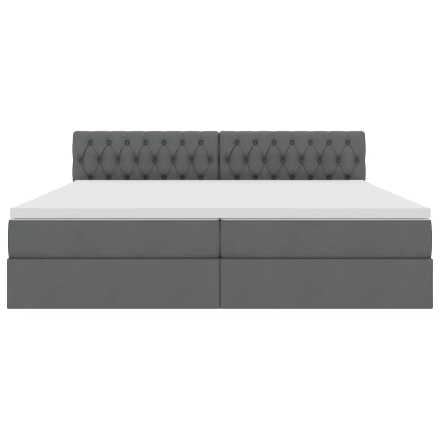 Lit avec rangement et matelas Gris foncé 200 x 200 cm - 6